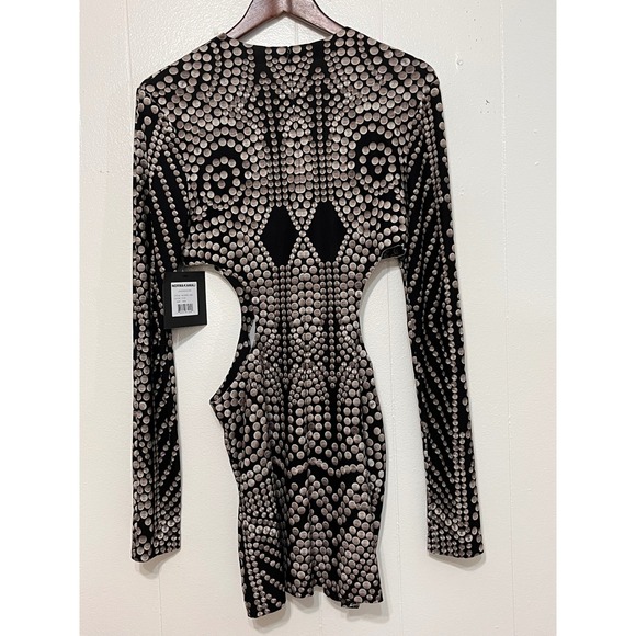 Norma Kamali Long Sleeve Mini Cut Out Dress Black M/38 New - Picture 4 of 14